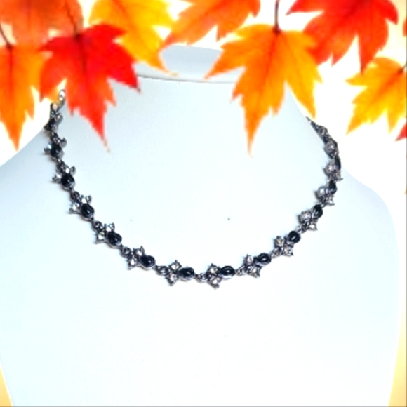 Vintage Signed Anne Klein Gemstone Chocker Necklace. - Picture 2 of 6